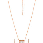 Peora Square Pendant Necklace Set - Rose Gold