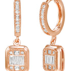 Peora Square Pendant Necklace Set - Rose Gold
