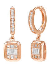 Peora Square Pendant Necklace Set - Rose Gold