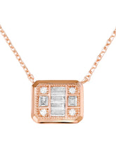 Peora Square Pendant Necklace Set - Rose Gold