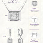 Peora Square Pendant Necklace Set - Silver