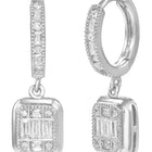 Peora Square Pendant Necklace Set - Silver