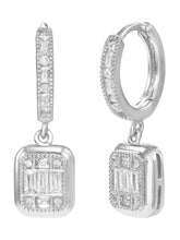 Peora Square Pendant Necklace Set - Silver