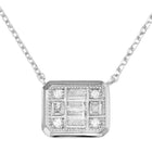 Peora Square Pendant Necklace Set - Silver