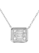 Peora Square Pendant Necklace Set - Silver