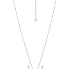 Peora Halo Crystal Necklace Set - Rose Gold
