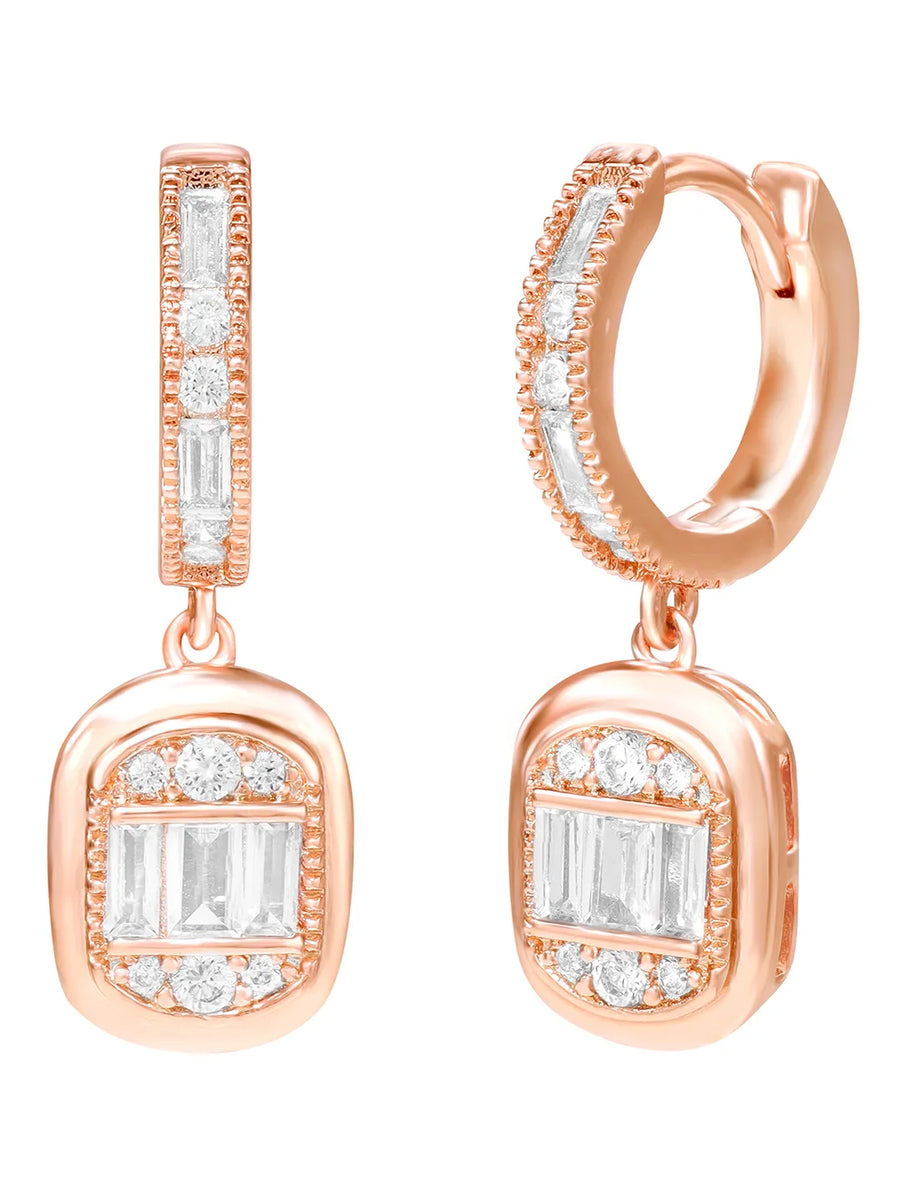 Peora Halo Crystal Necklace Set - Rose Gold