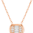 Peora Halo Crystal Necklace Set - Rose Gold