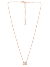 Peora Halo Crystal Necklace Set - Rose Gold