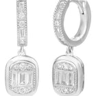 Peora Halo Crystal Necklace Set - Silver