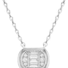 Peora Halo Crystal Necklace Set - Silver