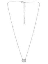 Peora Halo Crystal Necklace Set - Silver
