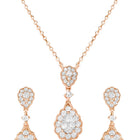 Peora Teardrop CZ Necklace Set - Rose Gold