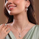 Peora Teardrop CZ Necklace Set - Rose Gold