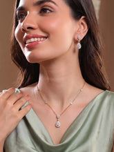 Peora Teardrop CZ Necklace Set - Rose Gold