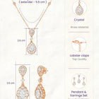 Peora Teardrop CZ Necklace Set - Rose Gold