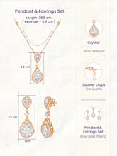 Peora Teardrop CZ Necklace Set - Rose Gold