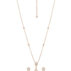 Peora Teardrop CZ Necklace Set - Rose Gold