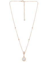 Peora Teardrop CZ Necklace Set - Rose Gold