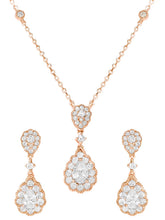Peora Teardrop CZ Necklace Set - Rose Gold