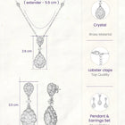 Peora Teardrop CZ Necklace Set - Silver