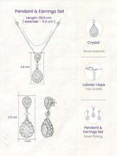 Peora Teardrop CZ Necklace Set - Silver