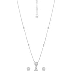 Peora Teardrop CZ Necklace Set - Silver