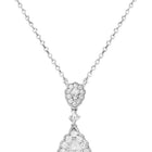 Peora Teardrop CZ Necklace Set - Silver