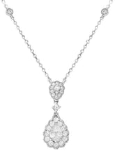 Peora Teardrop CZ Necklace Set - Silver
