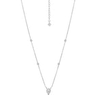 Peora Teardrop CZ Necklace Set - Silver