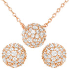 Peora Romantic CZ Necklace Set - Rose Gold