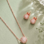 Peora Romantic CZ Necklace Set - Rose Gold