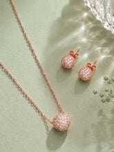 Peora Romantic CZ Necklace Set - Rose Gold