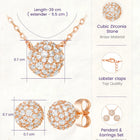 Peora Romantic CZ Necklace Set - Rose Gold