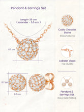 Peora Romantic CZ Necklace Set - Rose Gold