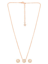 Peora Romantic CZ Necklace Set - Rose Gold
