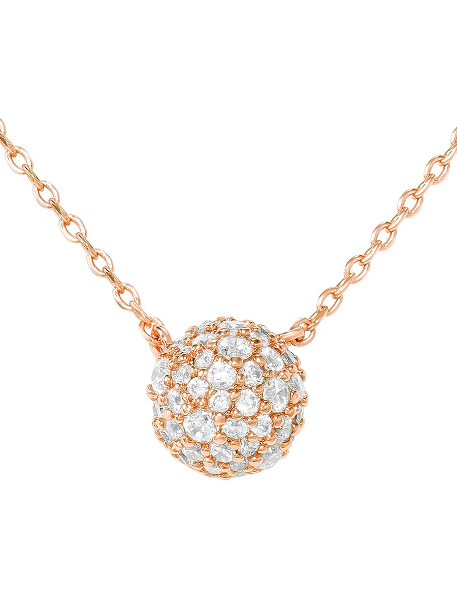 Peora Romantic CZ Necklace Set - Rose Gold
