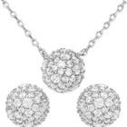 Peora Romantic CZ Necklace Set - Silver