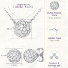 Peora Romantic CZ Necklace Set - Silver