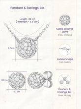 Peora Romantic CZ Necklace Set - Silver