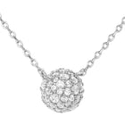 Peora Romantic CZ Necklace Set - Silver