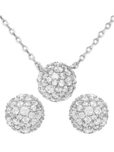 Peora Romantic CZ Necklace Set - Silver