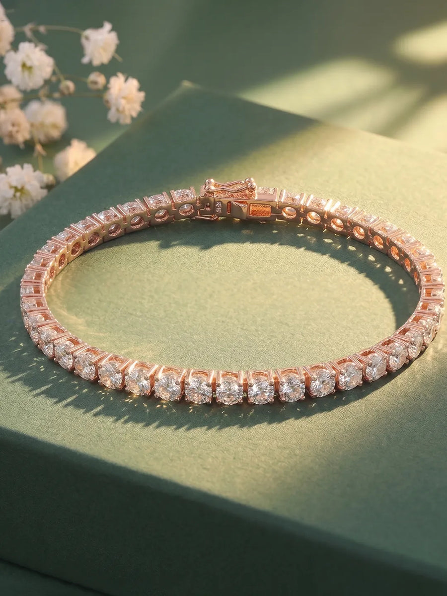 Peora Luxe Classic Tennis Bracelet - Rose Gold