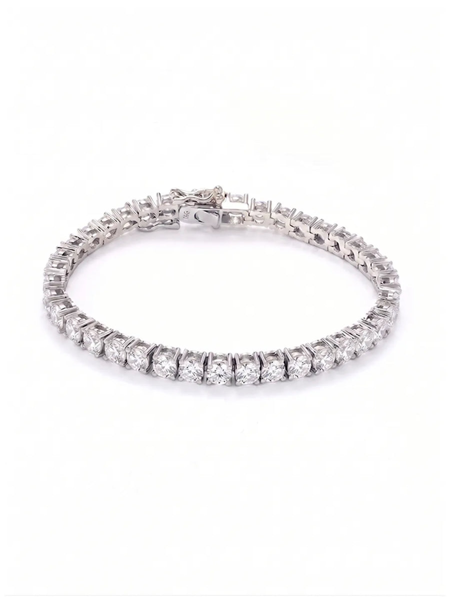 Peora Luxe Classic Tennis Bracelet - Silver