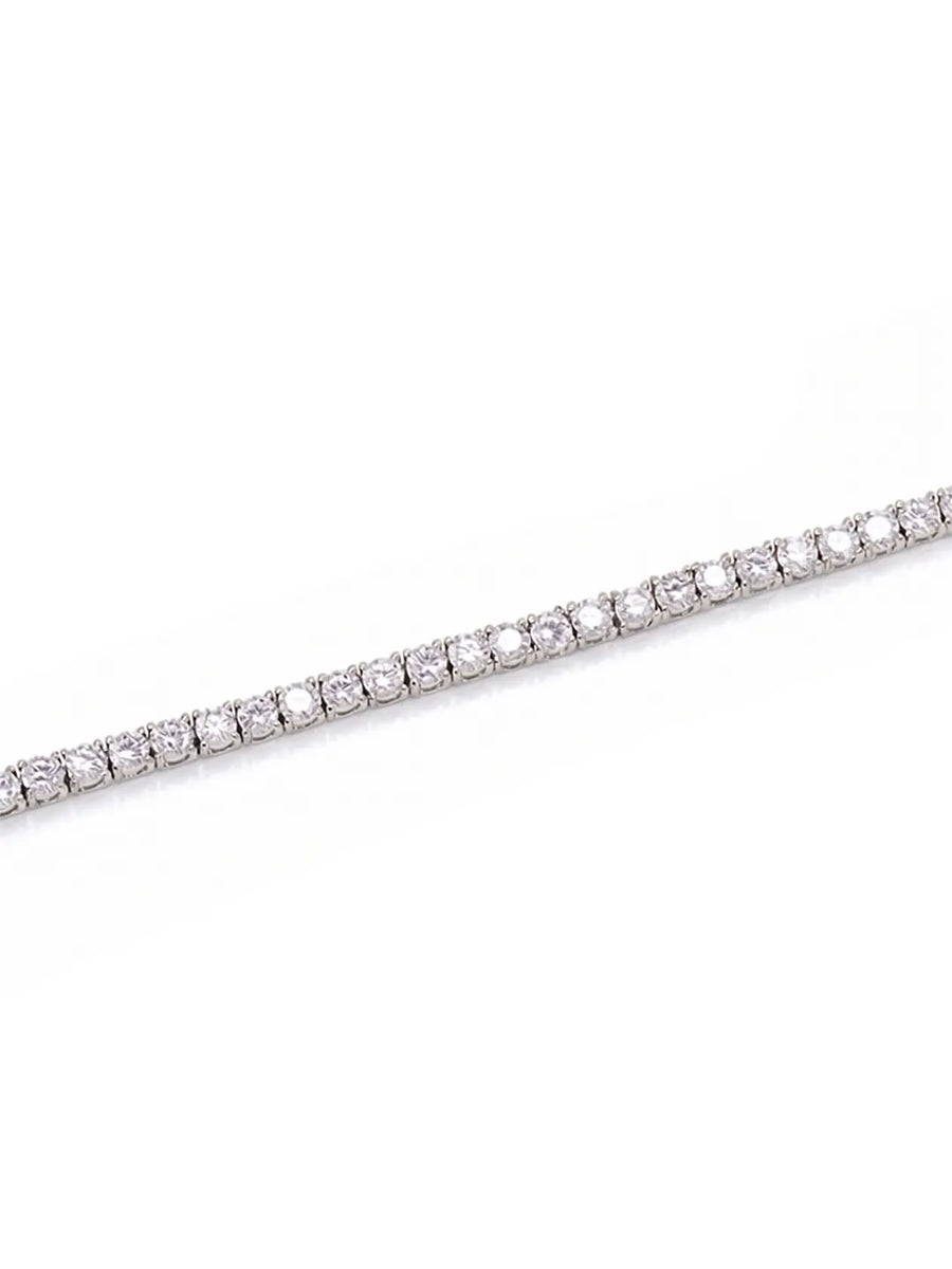 Peora Luxe Classic Tennis Bracelet - Silver