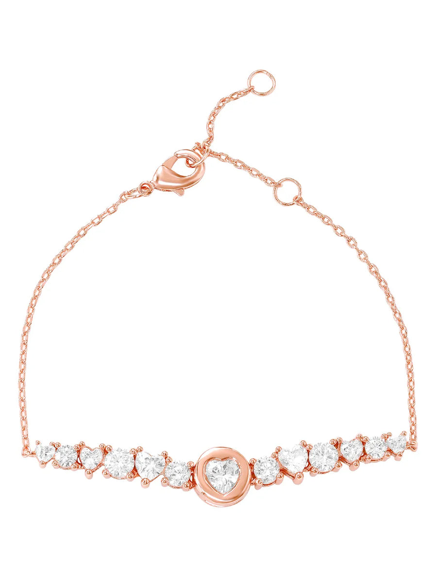 Peora Round Crystal Bracelet - Rose Gold