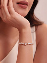 Peora Round Crystal Bracelet - Rose Gold