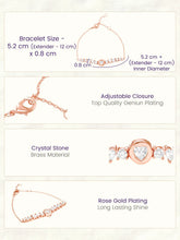 Peora Round Crystal Bracelet - Rose Gold
