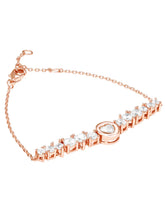 Peora Round Crystal Bracelet - Rose Gold