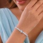 Peora Round Crystal Bracelet - Silver